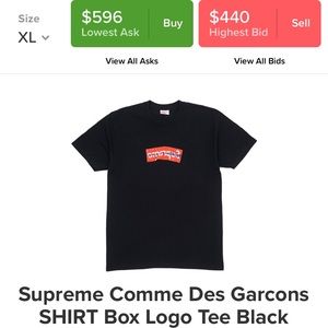 Supreme x CDG BLACK BOXED LOGO XL